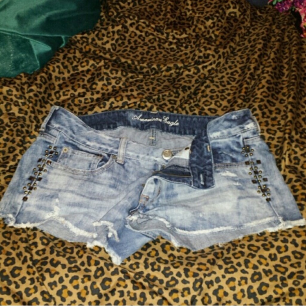 AEO Acid Wash Embellished Shorts